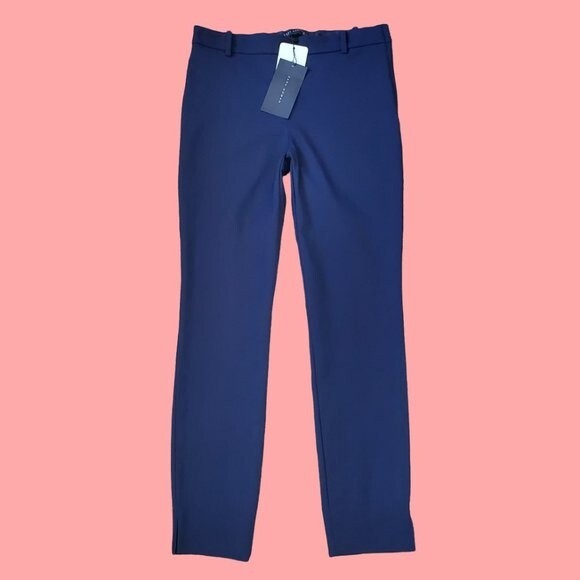 NEW Zara Navy Straight Leg Trousers - Picture 1 of 9